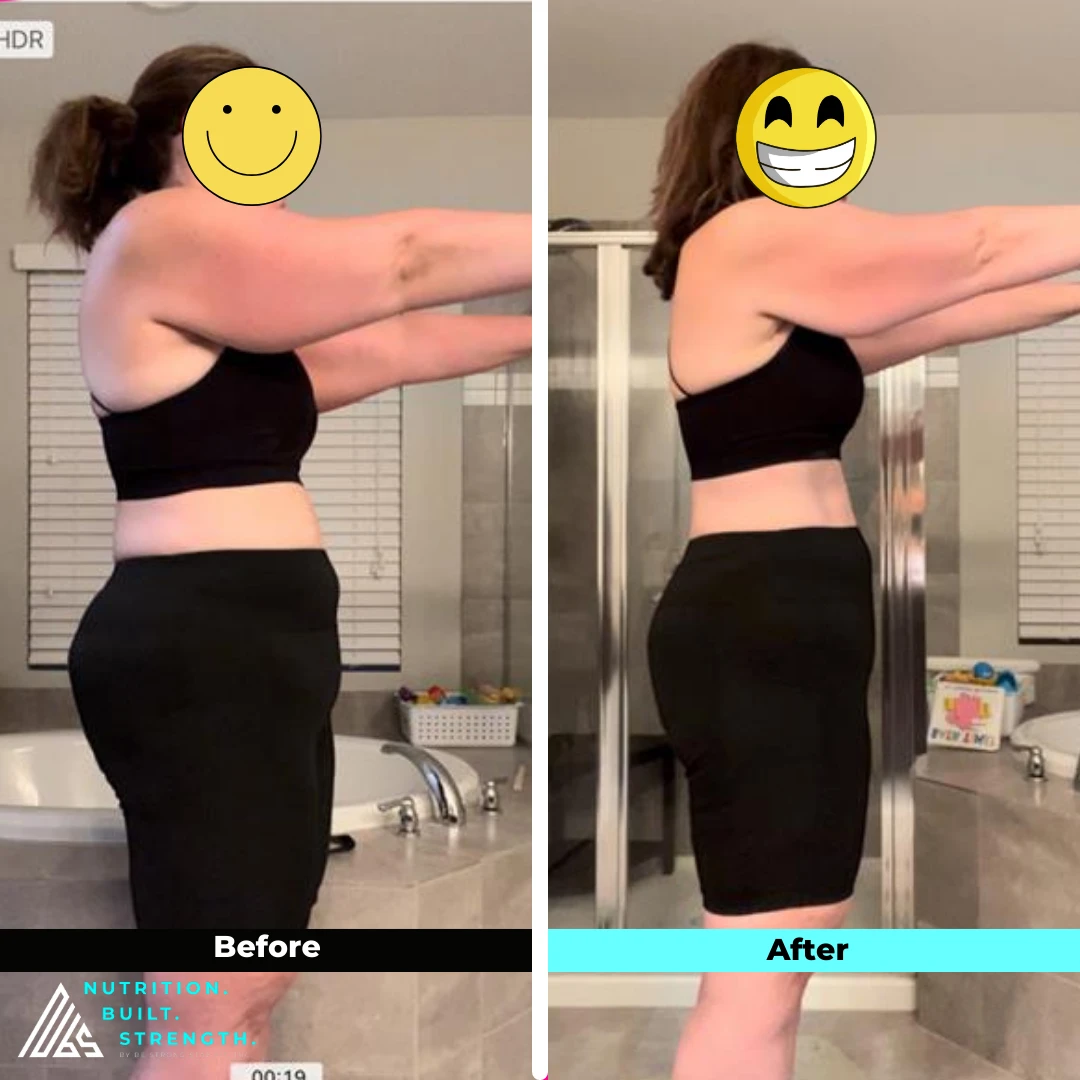 Jen’s real NBS progress shown from the side