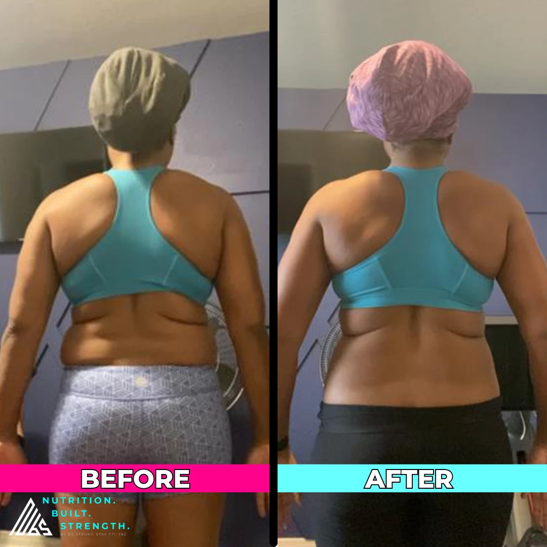 Marsha T.’s real NBS progress shown from the back